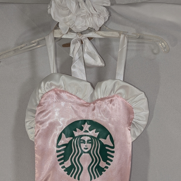 New adult women starbucks tutu apron with headband Halloween costume 2 piece - Picture 11 of 13
